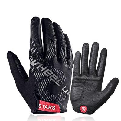 China Durable WHEEL UP Windproof Touch Screen Winter Cycling Glove PU Leather Sport Gloves for sale