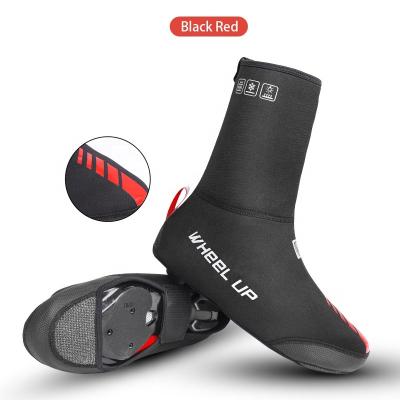 China Breathable WHEEL UP Black Red Waterproof Cycling Shoe Covers Wear-resistant Warm Bicycle Shoe Cover for sale