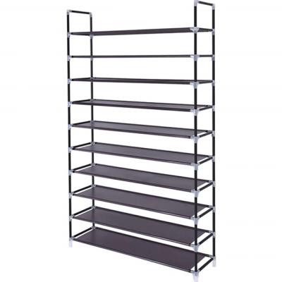 China (Size) Adjustable 10 Tiers Shoes Rack Fabric Shoe Rack Organizer Non-Woven Shoe Tall Storage for sale