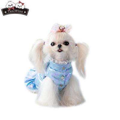 China Viable Popular Christmas Festival Princess Aisha Sweet Dog Lovely Down Jacket Pet Clothes For Cold Winter Pet Clothes And Accessories for sale