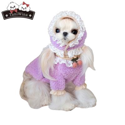 China Viable Dog Suit Long Sleeves Warm Winter Wear Small Dog Pets Clothes With Hat for sale