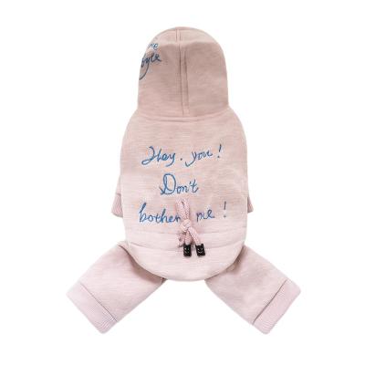 China Sustainable Casual Four Legged Pet Hooded Embroidered Cotton Padded Clothes In Autumn And Winter for sale