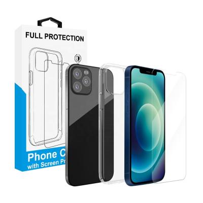 China 2020 2.5D Tempered Glass Screen Protector TPU Phone Case For iPhone 12 For iPhone 12 Pro 6.1