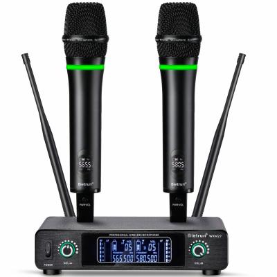 China Headset Microphone Bietrun Wireless Handheld Microphone System Rechargeable Professional Pi 160, Dual UHF Metal Dynamic Wireless Microphone for sale