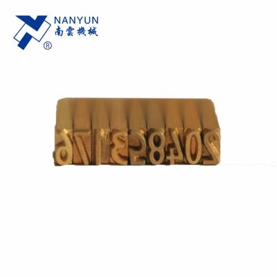 China Hotels 0-9 A-Z Coding Letter Numerical Copper Brass Font 2*3*15mm For Hot Ink Roll Stamps Coder Machine for sale