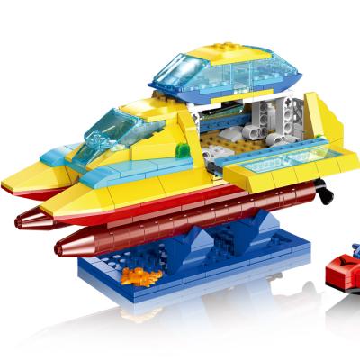 China Intelligence Toys Xingbao 18012 Power Catamaran Boats Model Educational Assembled Building Blocks Toy Ship Model Toy for sale