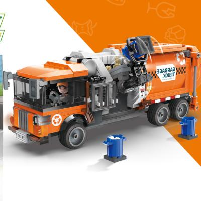 China Multiple Intelligence Toys Xingbao 18017 DIY Freedom Assemble Automatic Garbage Truck New Blocks DIY Assembly Educational Toys for sale