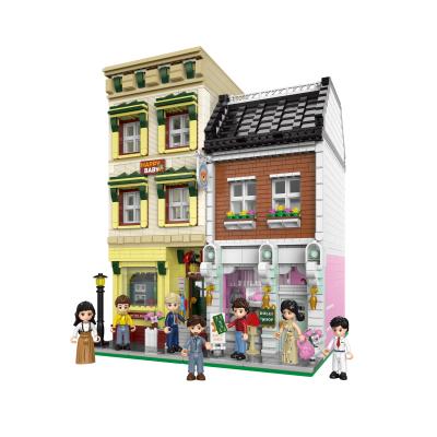 China Xingbao 01010 Eco-friendly Material Scene Of Street Corner Europa Canten Building Blocks Toys Store Building Toys for sale