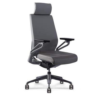 China Hot Selling High Back Professional Leather PC Office Swivel Swivel Chair With Headrest for sale