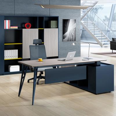 China Luxury Convertible Modern CEO Office MDF Executive Desk Boss Computer Table Manager Computer Table Cabinet Drawer Study Table for sale