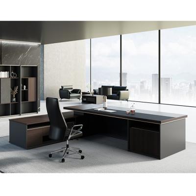 China Executive Convertible Top Luxury Office Furniture Melamine Melamine Office Desk and Chair Set with File Cabinet for sale