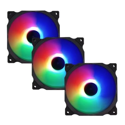 China Free Sample Computer Case Computer Cases PC CPU Fans And Fan 120mm Cooler RGB Fixed Multicolor Fan for sale