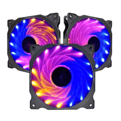 China Famous Chinese Computer Case Manufacturers Case 15 Light Led Cpu Mute Computer Heatsink Fan 12v PC Cooler RGB Cooling Fan 120mm for sale