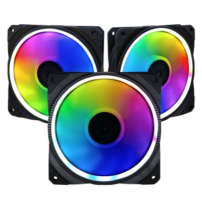 China Famous Chinese Computer Case Manufacturers Can Customize Computer Cases RGB PC Fans 12v 12v CPU Cooler RGB Fans for sale