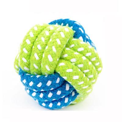 China Viable Teeth Cleaning Pet Toy Chewing Knot Ball Cotton Rope Dog Toy for sale