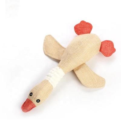 China Sustainable Dog Chew Toys Pet Dog Toy Squeaky Durable Dog Toys Wild Goose Stuffed Canvas for sale