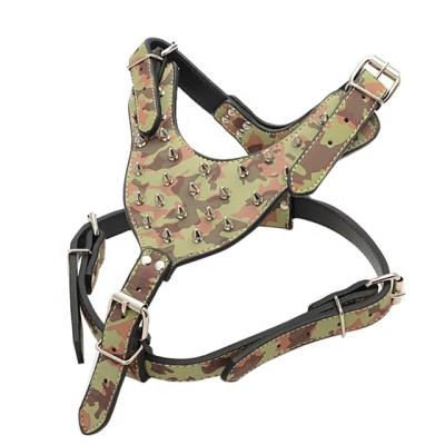 China Viable Wholesale Luxury Rivet Leather Dog Harness Custom Made High Quality Harness for sale