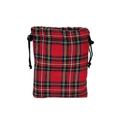 China Durable 2022 Hot Sale Small Waterproof Tartan Golf Accessories Drawstring Bag with Suede Cord Drawstring Bag for sale