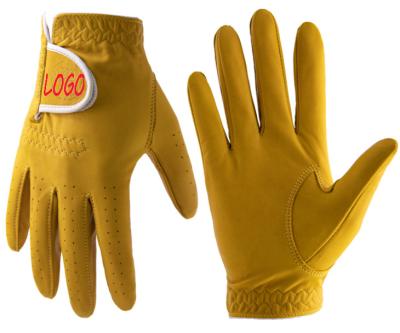 China Durable Custom Design Embroider Logo OEM Durable PU Leather Men Embroider Logo Golf Gloves for sale