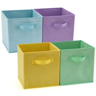 China 2023 Viable Hot Selling Low Price Household Convenient Foldable Woven Fabric Non Cube Clothing Storage Boxes For Home Organizer for sale