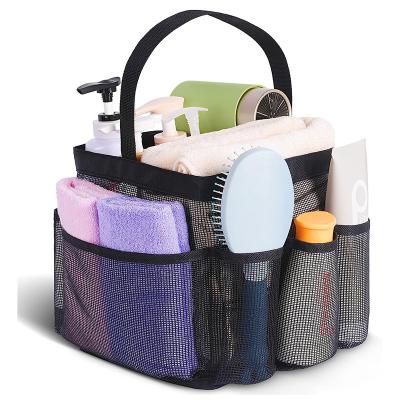 China Custom Durable Hanging Cart Portable Shower Tote Bag For Bathroom Mesh Cleaning Quick Dry Shower Basket Black Large Capacity for sale