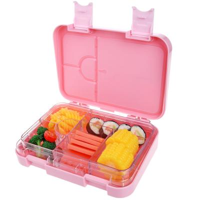 China Personalized Cute Eco-Friendly Healthy Children's School Freshness Preservation Plastic Microwave Compartmented Children's Lunch Bento Box for sale