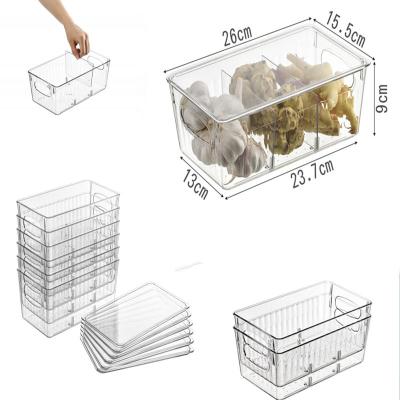 China 10 Big Small Stackable Cheap Clear Organizer Freshness Keeping Food Fridge Freezer Pack Fridge Storage Containers for sale