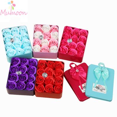 China Creative Colorful Simulation Rose Soap Flower Teacher's Day Gift 12 Soap Flower Gift Box Birthday Lovers Gift for sale