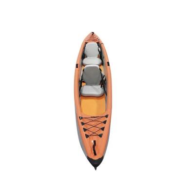 China Hot Selling Water Entertainment Factory 2 Person Air Kayak Inflatable Fishing Canoe With Pedals for sale