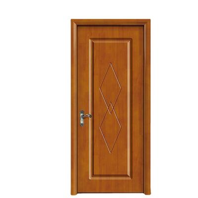 China Latest Design Walnut Sound Insulation Melamine Modern Hotel Door Interior Wooden Door for sale