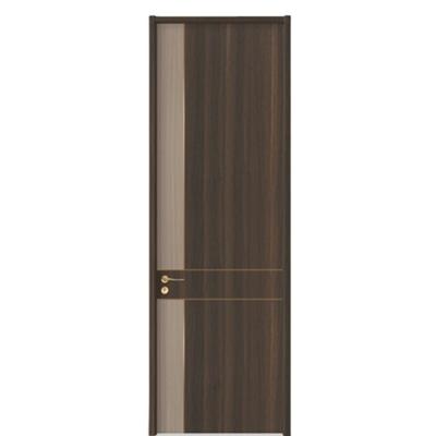 China Various Good Quality Promotional Modern Sound Insulation Bathroom Interior Dark Brown PVC MDF Wooden Door for sale