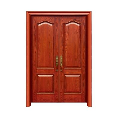 China MDF Door Household Interior Solid Wood Wood Door Sound Insulation Paintless Double Door Office for sale