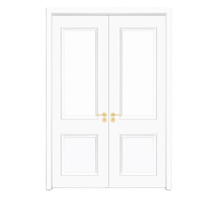 China Best sound insulation double door factory price designed modern wooden colors MDF PVC WPC double swing door for sale