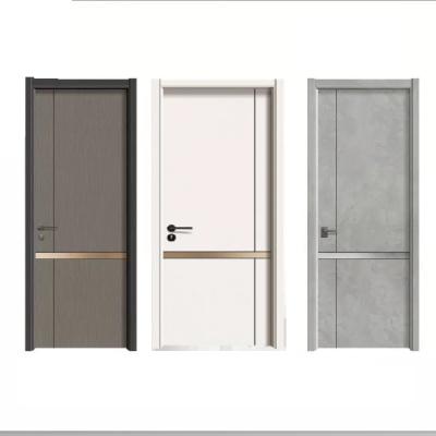 China Modern Interior Internal Wooden Door Level E0 MDF Sound Insulation Sound Insulation MDF PVC Solid Wood Door for sale