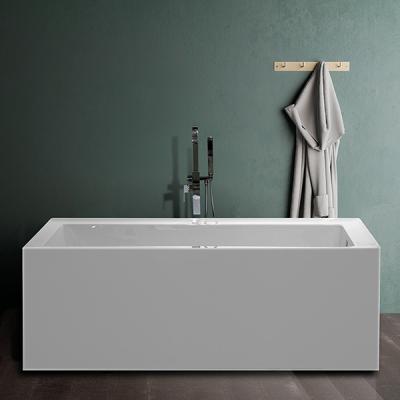 China 1650mm Small Shower Skirted Freestanding Bathtubs High Quality Bathroom Three Side Single Square Acrylic Bathtub for sale