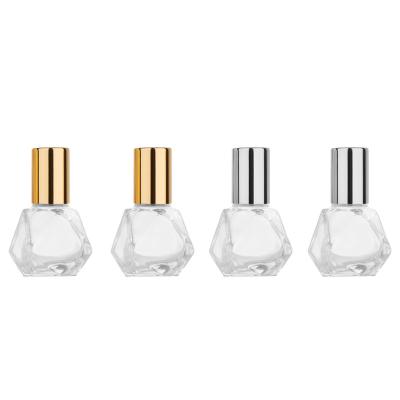 China Personal Care 8ml Diamond Roller Glass Bottle Clear Essential Oil Empty Glass Bottles Wholesale for sale