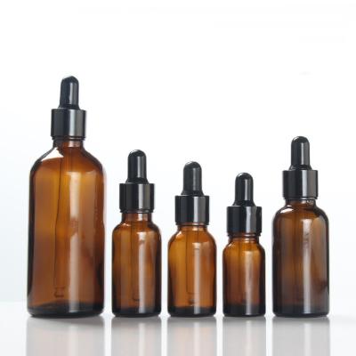 China Personal Care MUB Essential Oil Glass Bottles 5ml 10ml 15ml 20ml 30ml 50ml 100ml Amber Glass Dropper Bottle Empty for sale