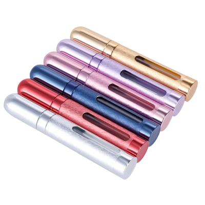 China Mini 6ml 12ml Aluminum Bullet Shape Personal Care Perfume Atomizer Pocket Portable Aluminum Spray Perfume Bottle for sale