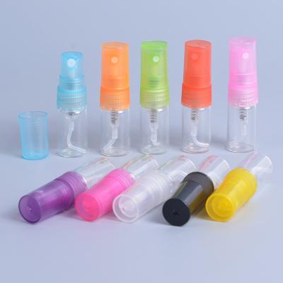 China Portable And Stylish Clear 2ml Test Plastic Bottle With Plastic Spray Pump , 2ml Sample Perfume Vial for sale