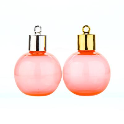 China Personal Care 90ml Ball Shaped Customized Screw Cap PET Perfume Package Bottle Plastic Christmas Baubles for sale