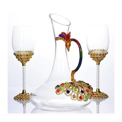 China New factory direct sales classic/postmodern swan borosilicate glass bottle globe crystal wine decanter set for sale