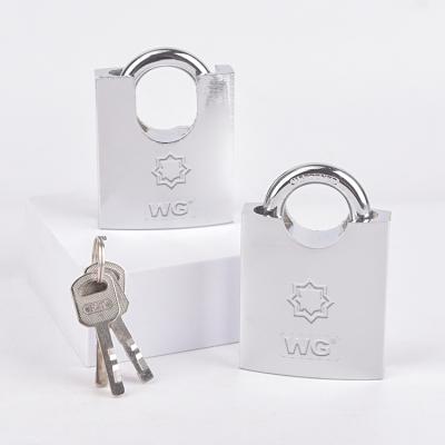 China Durable High Security 40 Square 50 60 70 mm Security Protection Lock Half-Shackle High Quality Chrome Plated Beam Blade Iron Half-Wrapped Lock for sale