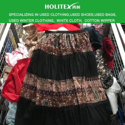 China Wholesale Fashion 100% Cotton Good Quality Used Clothes Ladies Cotton Skirt For Adults for sale