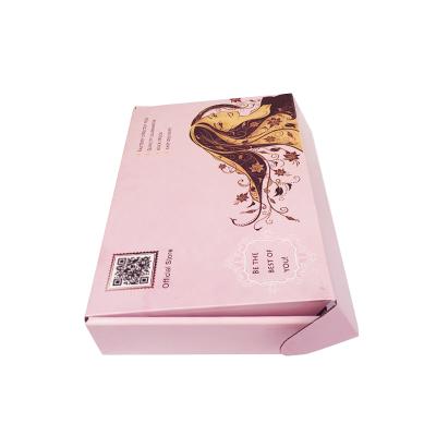 China Recycled Materials Recycle Folding Box Packaging Pink Corrugated Shipping Paper Box for sale