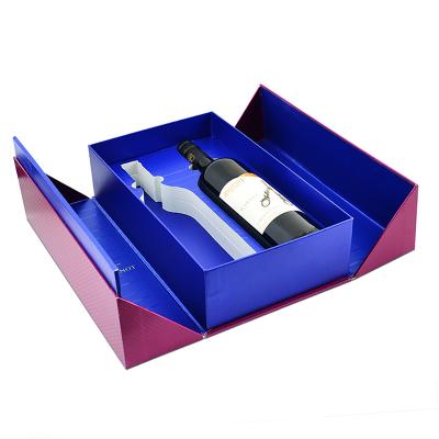 China Recyclable Gold Foil Stamping Printing Wine Bottle Set Gift Box Packaging for sale