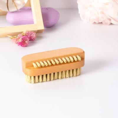 China Nail Beauty Care Nail Brush Remover Wooden Double Side Scrub Cleaning Brush Hand Rubbing Brush for sale