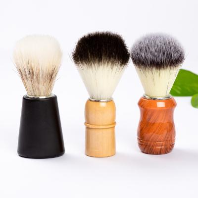 China Shaving Brush Shaving Brush with Wooden Handle Synthetic Hair Salon Shaving Brush for Wet Shaving for sale