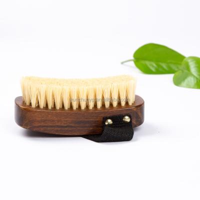 China Shaving Brush Wholesale Customize Logo Wooden Mustache Brush Boar Bristles Beard Brush for sale