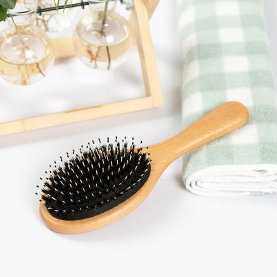 China Natural Boar Bristle Hair Brush Beech Comb Natural Hair Brush For Long Wet Dry Thick Curly Hair Detangler Massage Brushes for sale