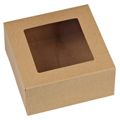 China Large Disposable Eco Paper Rectangular Foldable Single Dessert Packaging Bake Pop Birthday Cake Box With Window for sale